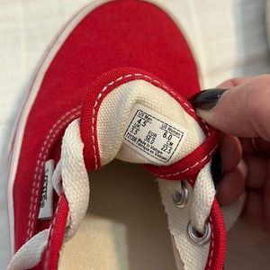 Red Vans Men’s size 4.5, women’s 6